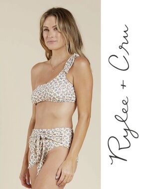 Rylee & Cru - One Shoulder Bikini Top & High Waisted Knotted Bikini Bottom
